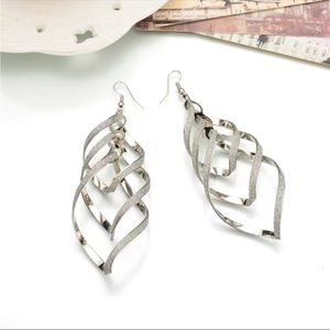 Silver Swirling Earrings